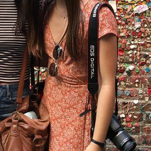 F21 Orange Wrap Dress